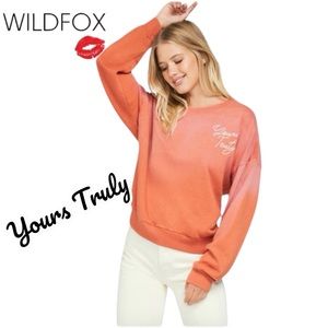 NWT Wildfox Yours Truly Fifi Sweatshirt in Apricot Brandy Size Medium